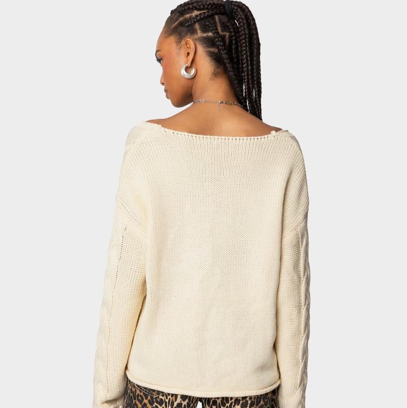 Levora Oversized Kabelstrickpullover
