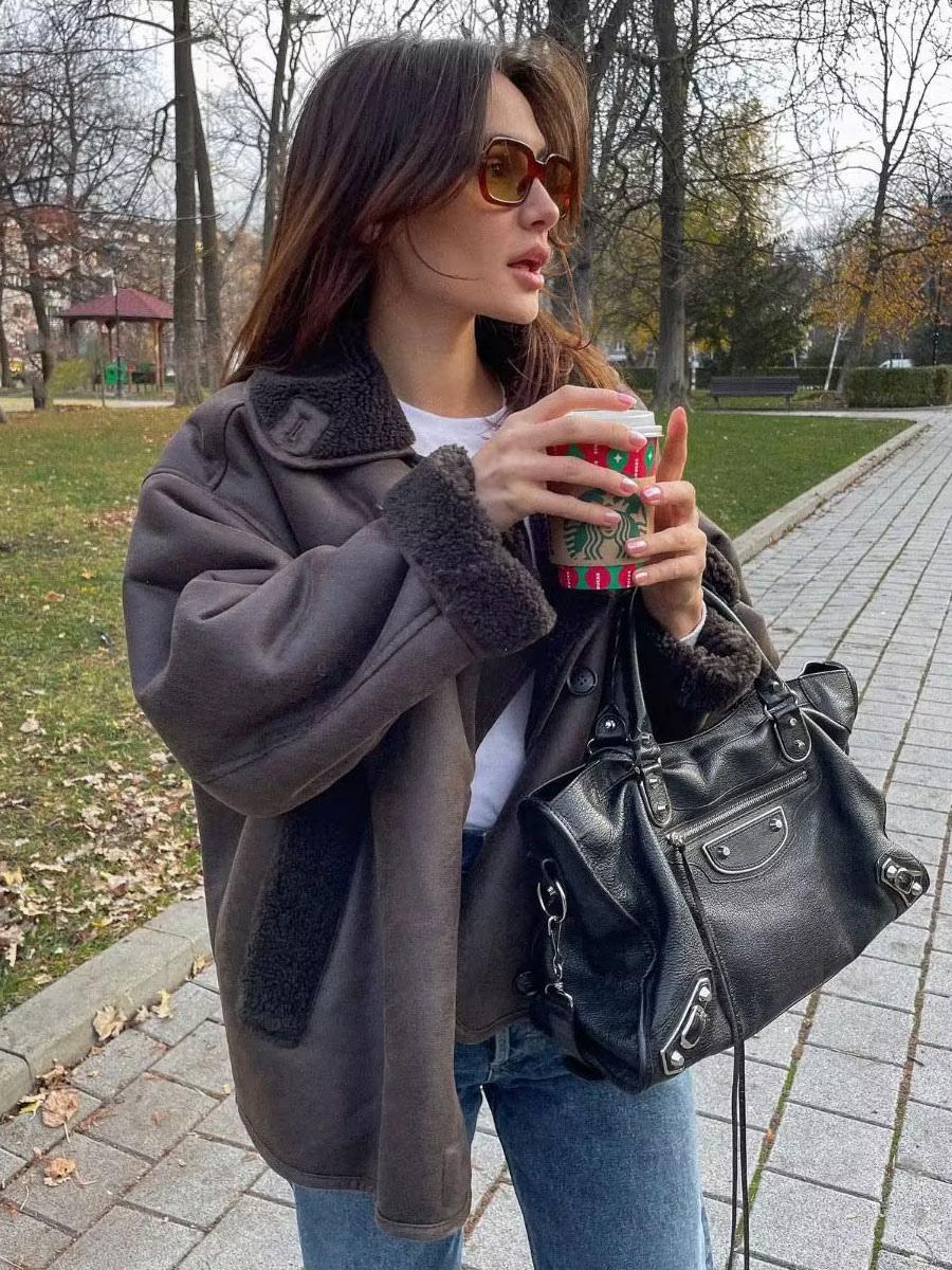 Chic Dubois™ | Nola Veste en cuir marron