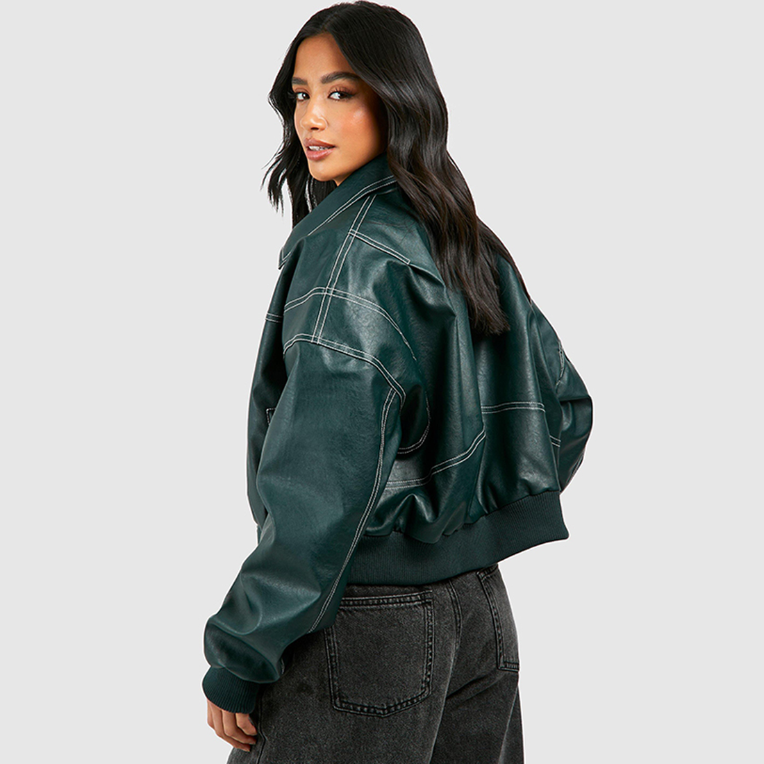 Cherry Red - ÜBERGROßE LEDERJACKE