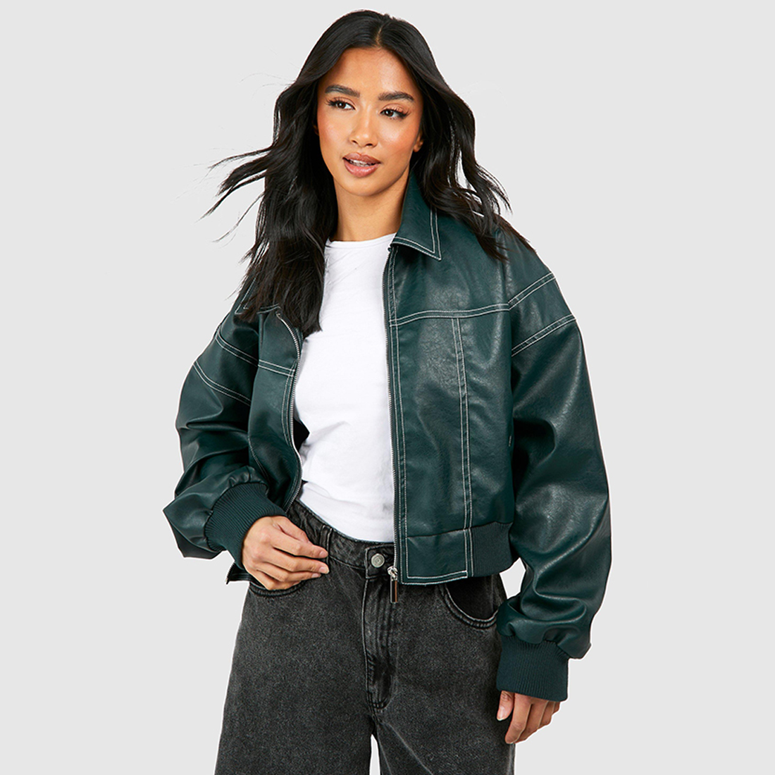 Cherry Red - ÜBERGROßE LEDERJACKE