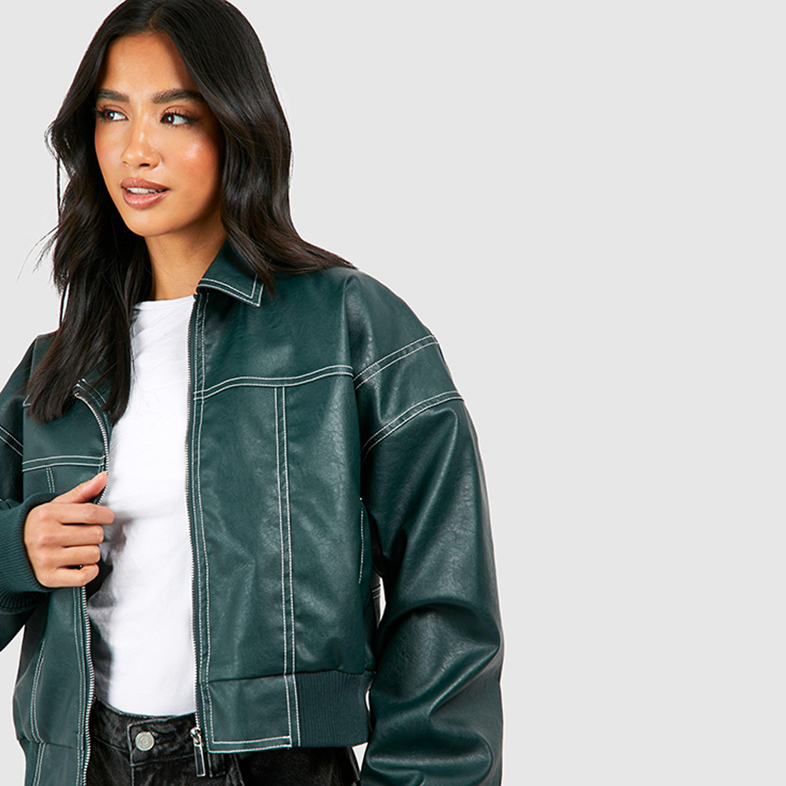 Cherry Red - ÜBERGROßE LEDERJACKE