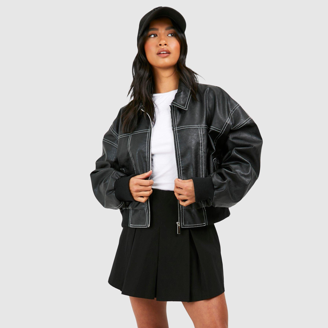 Cherry Red - ÜBERGROßE LEDERJACKE