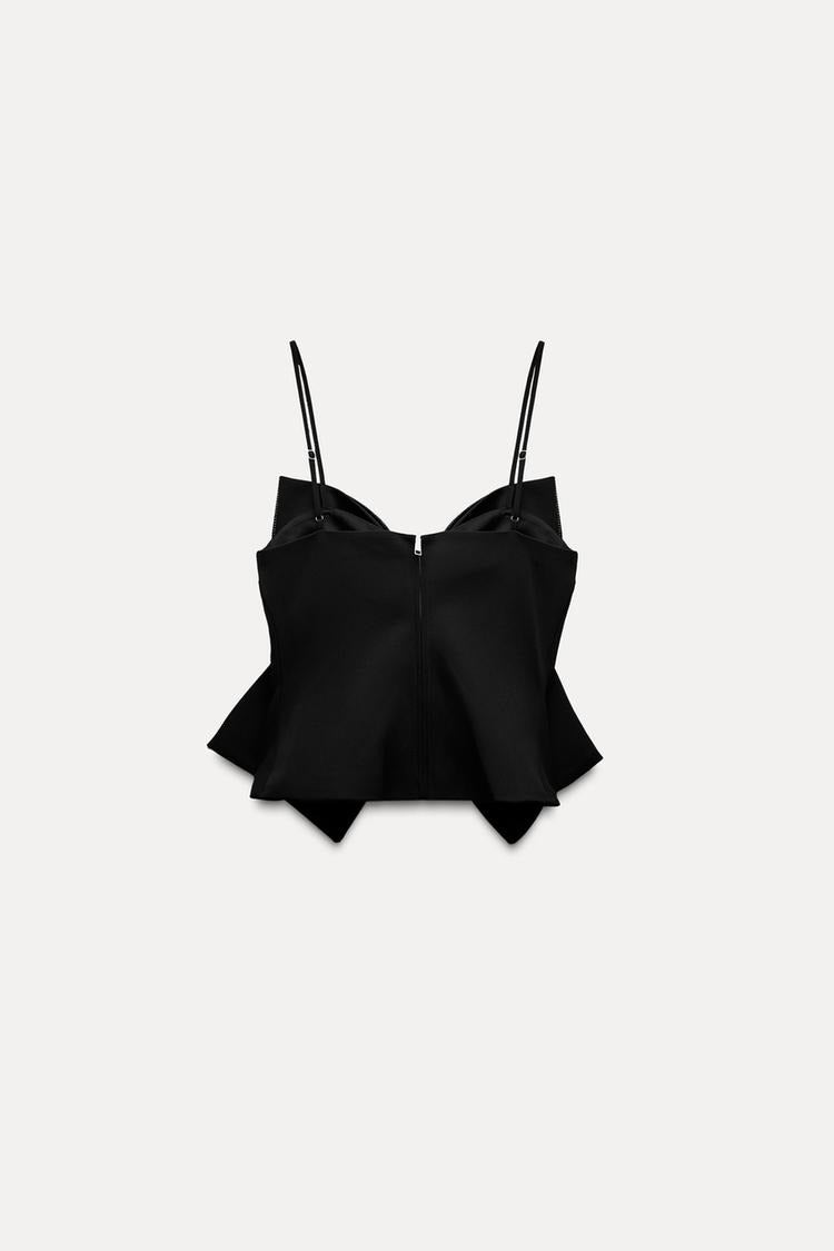 Sophie™ - Glitzerndes Schleifen-Crop-Top