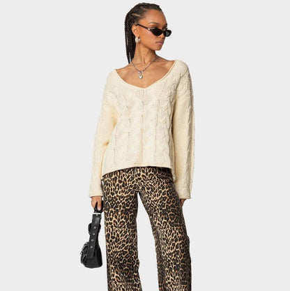 Levora Oversized Kabelstrickpullover