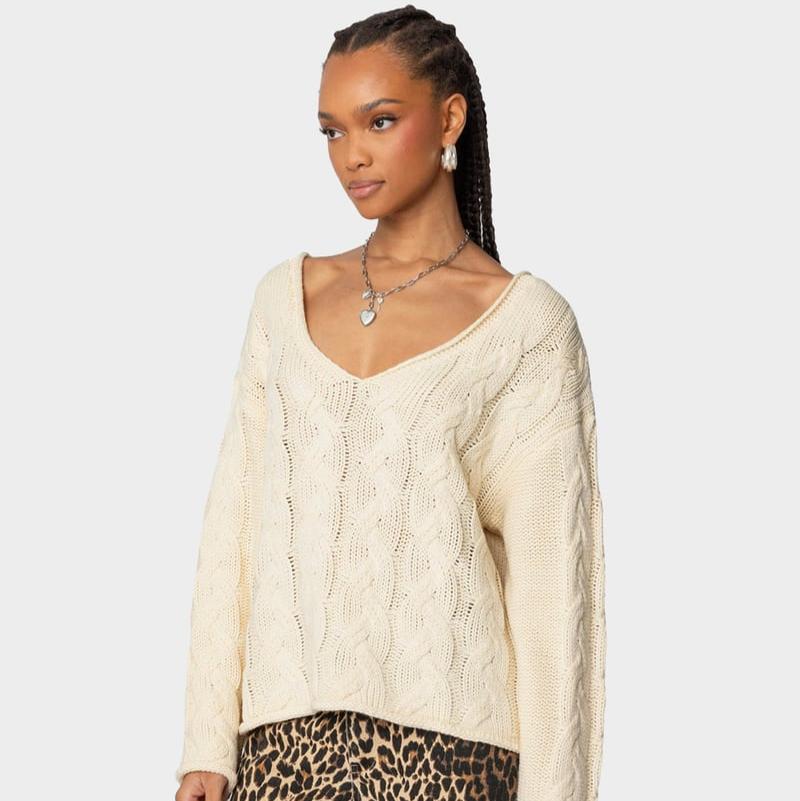 Levora Oversized Kabelstrickpullover