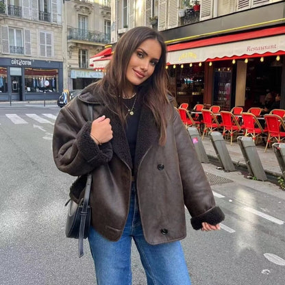 Chic Dubois™ | Nola Veste en cuir marron