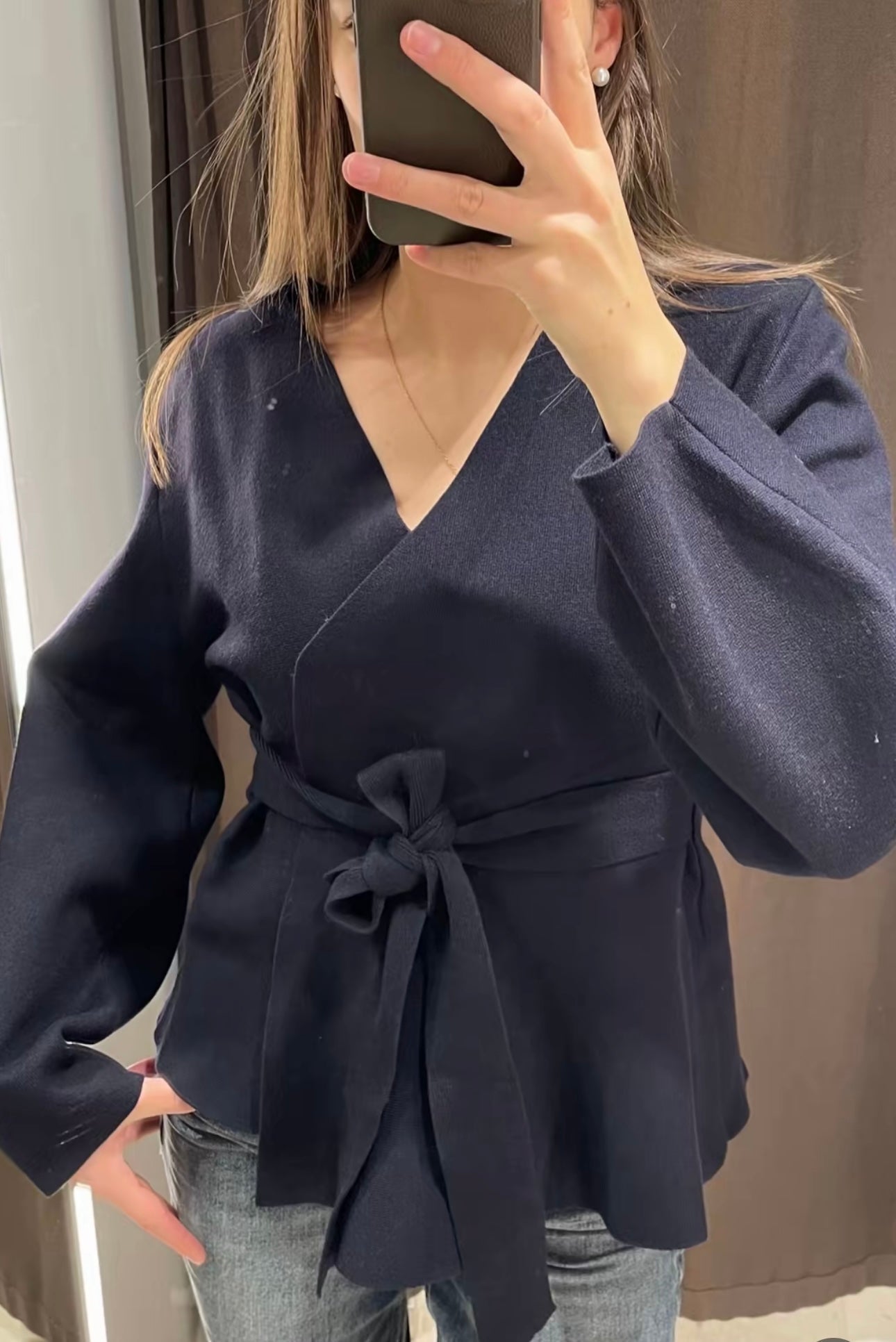 Chic Dubois™ | Mauve Cardigan à lacer