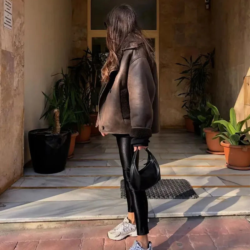 Chic Dubois™ | Nola Veste en cuir marron