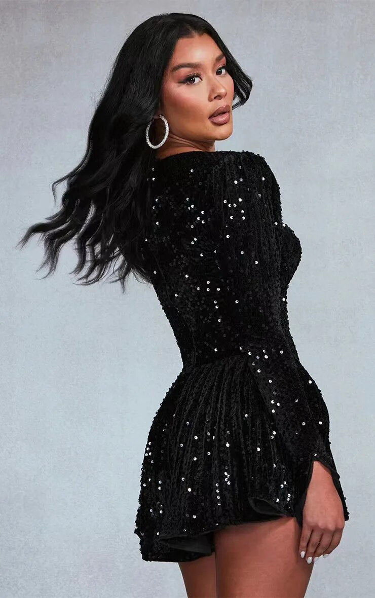 Chic Dubois™ | Robe Kate Noire Pailletée